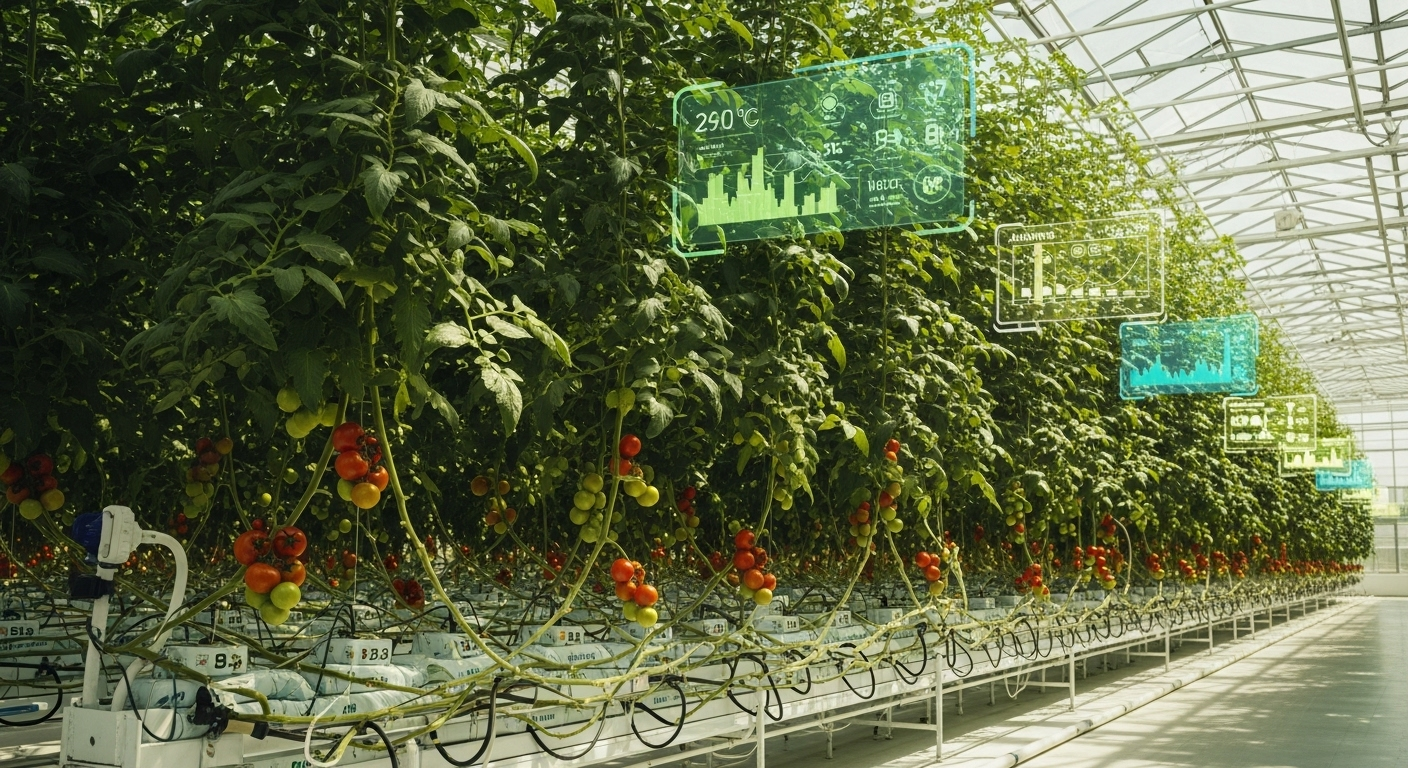 Modern greenhouse with data analytics